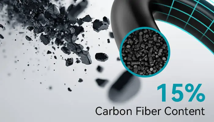 PLA reinforced with carbon fiber, producing lightweight prints with high strength