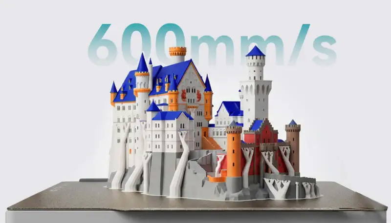 Supports printing speeds up to 600 mm/s, greatly improving efficiency