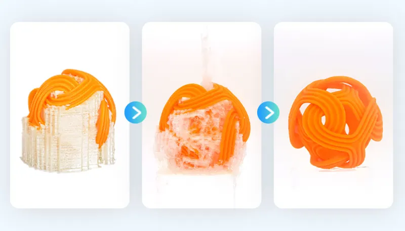 Easy to clean supports, no manual brushing required