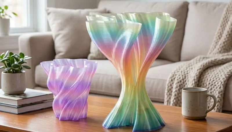 Rainbow multi-color gradient, offering visually appealing prints