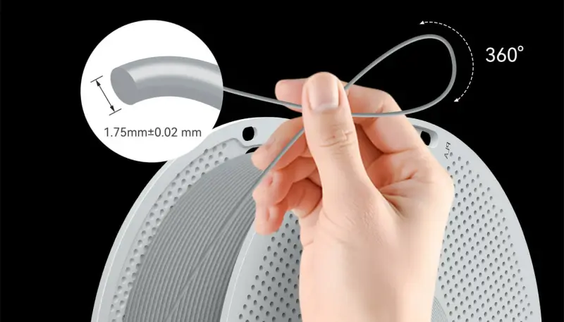 1.75 ± 0.02 mm diameter tolerance, high printer compatibility