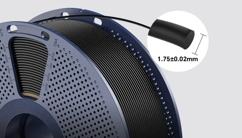 1.75 ± 0.02 mm diameter tolerance, high printer compatibility