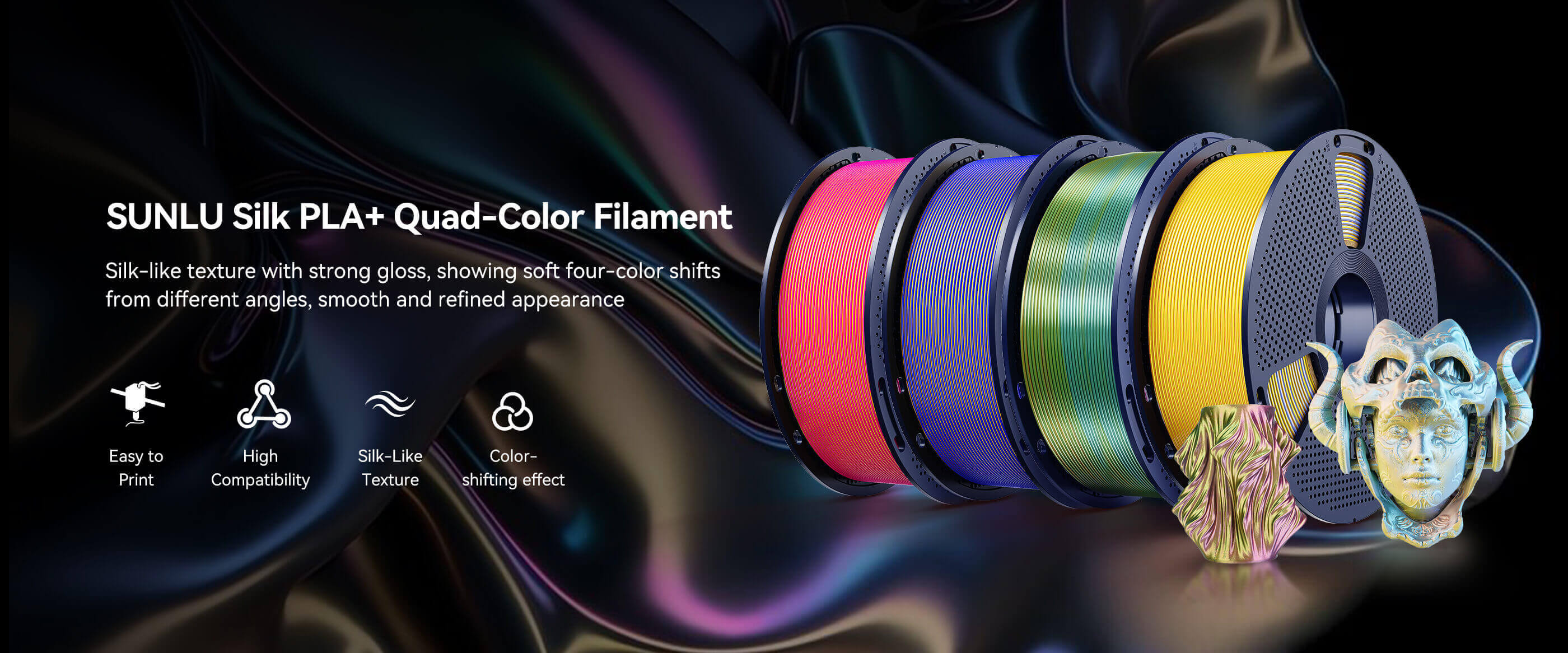 Silk PLA+ Four-Color Overview