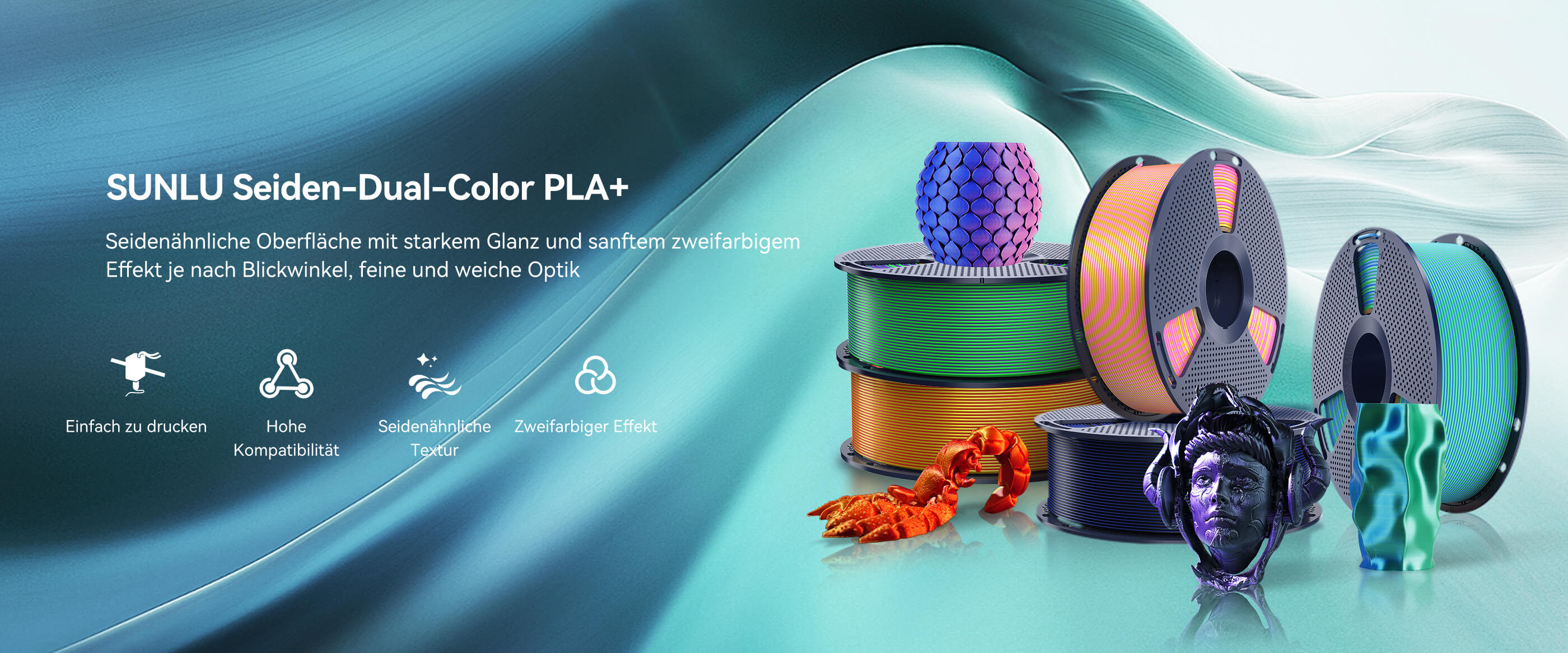 Seiden-Dual-Color PLA+ Übersicht