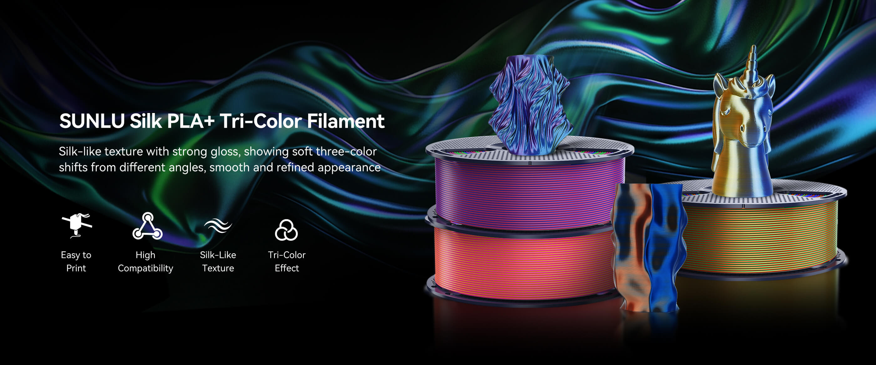 Silk PLA+ Tri-Color Overview