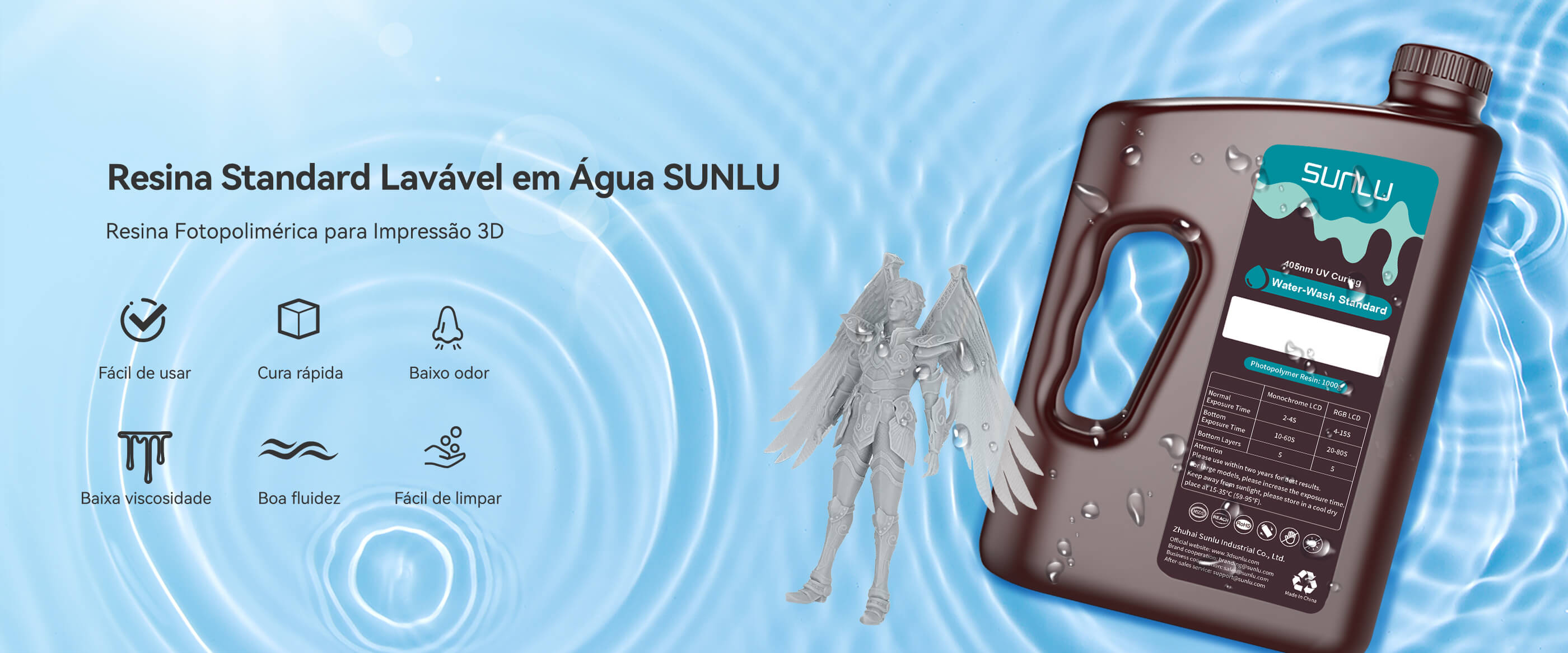 Resina Standard Lavável em Água Visão geral