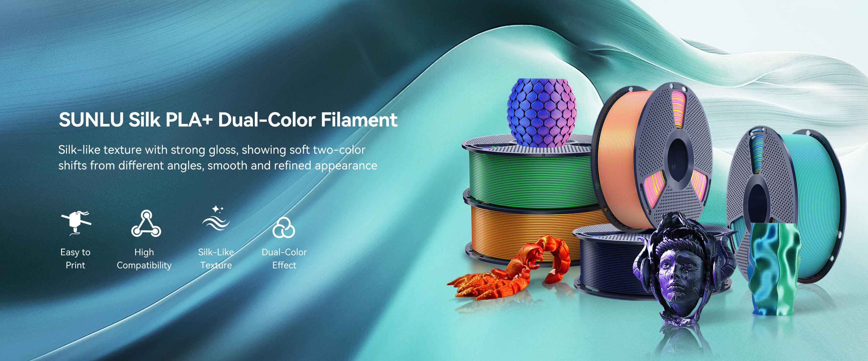 Silk PLA+ Dual-Color Overview
