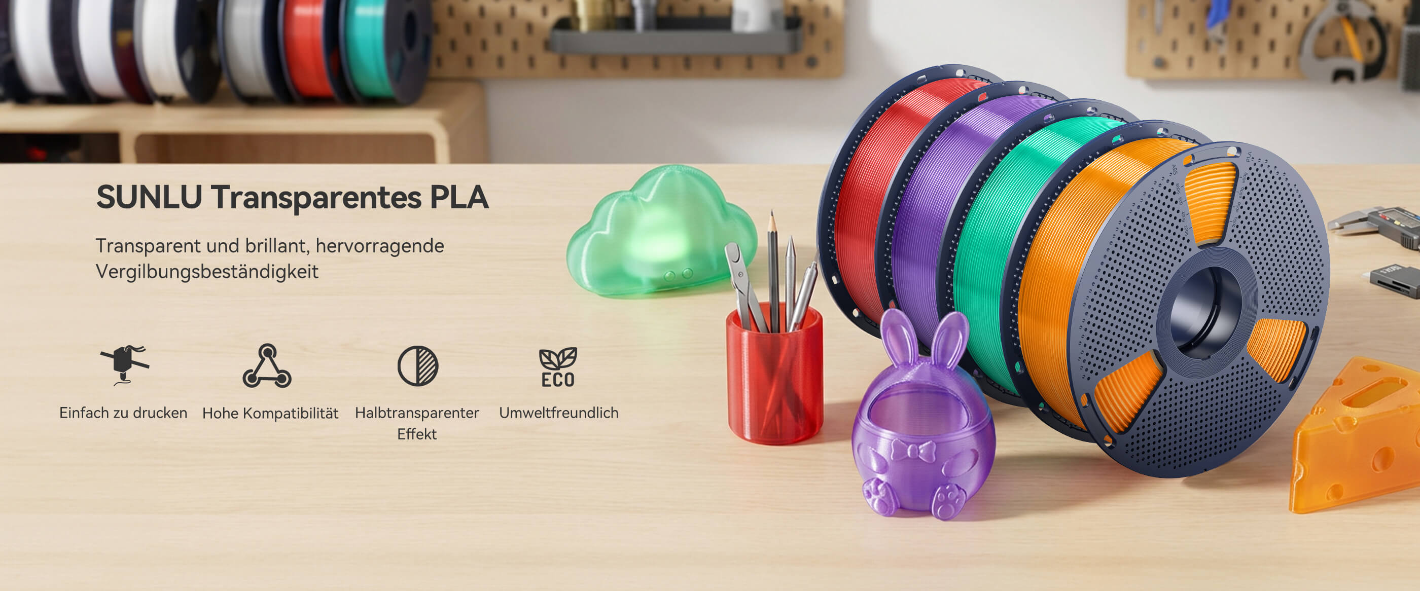 Transparentes PLA Übersicht
