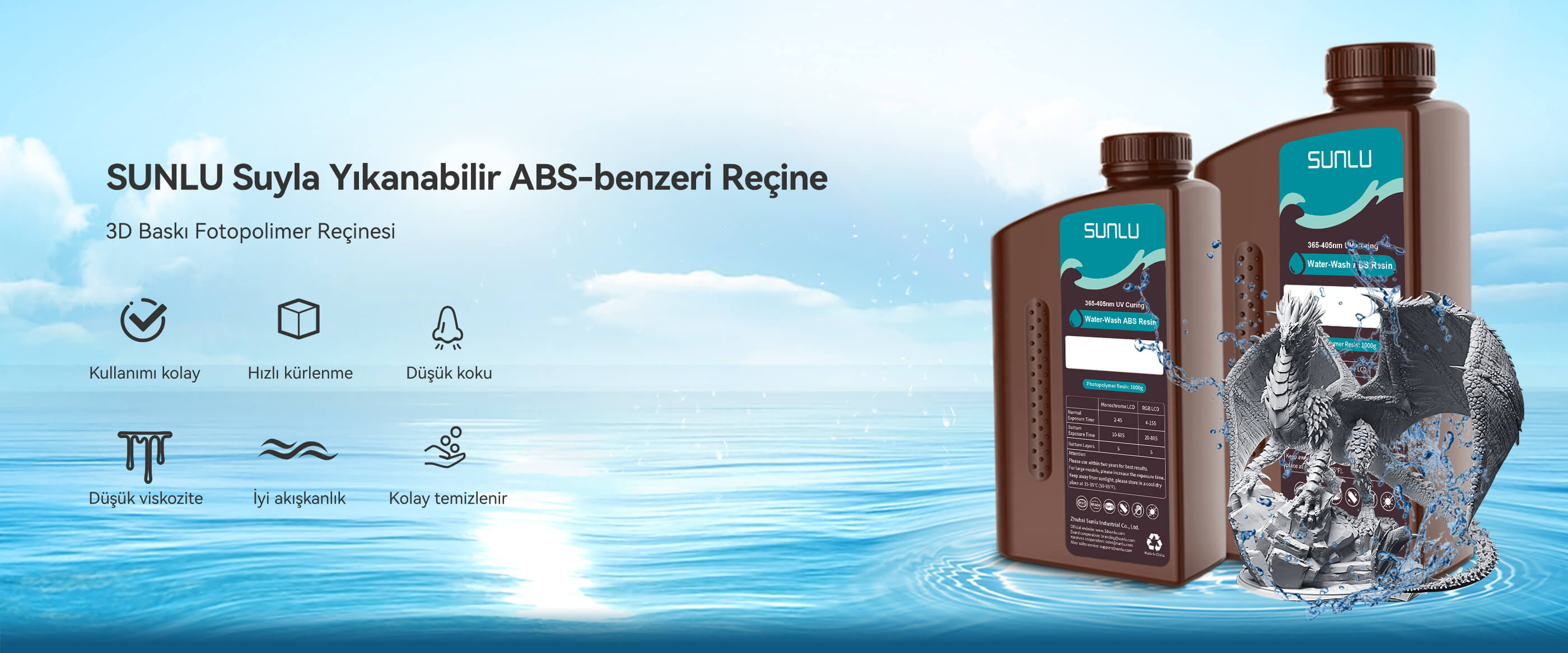 Suyla Yıkanabilir ABS-benzeri Reçine Genel bakış