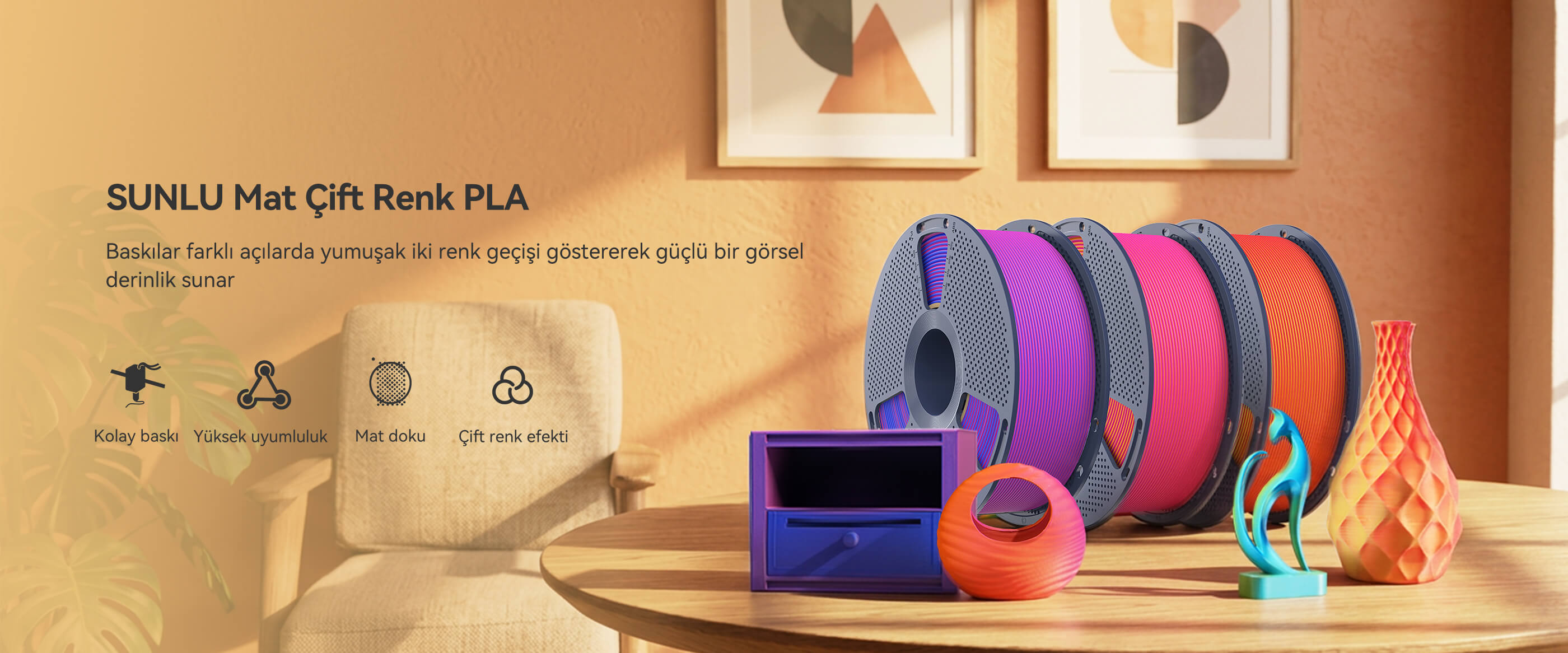 Mat Çift Renk PLA Genel bakış