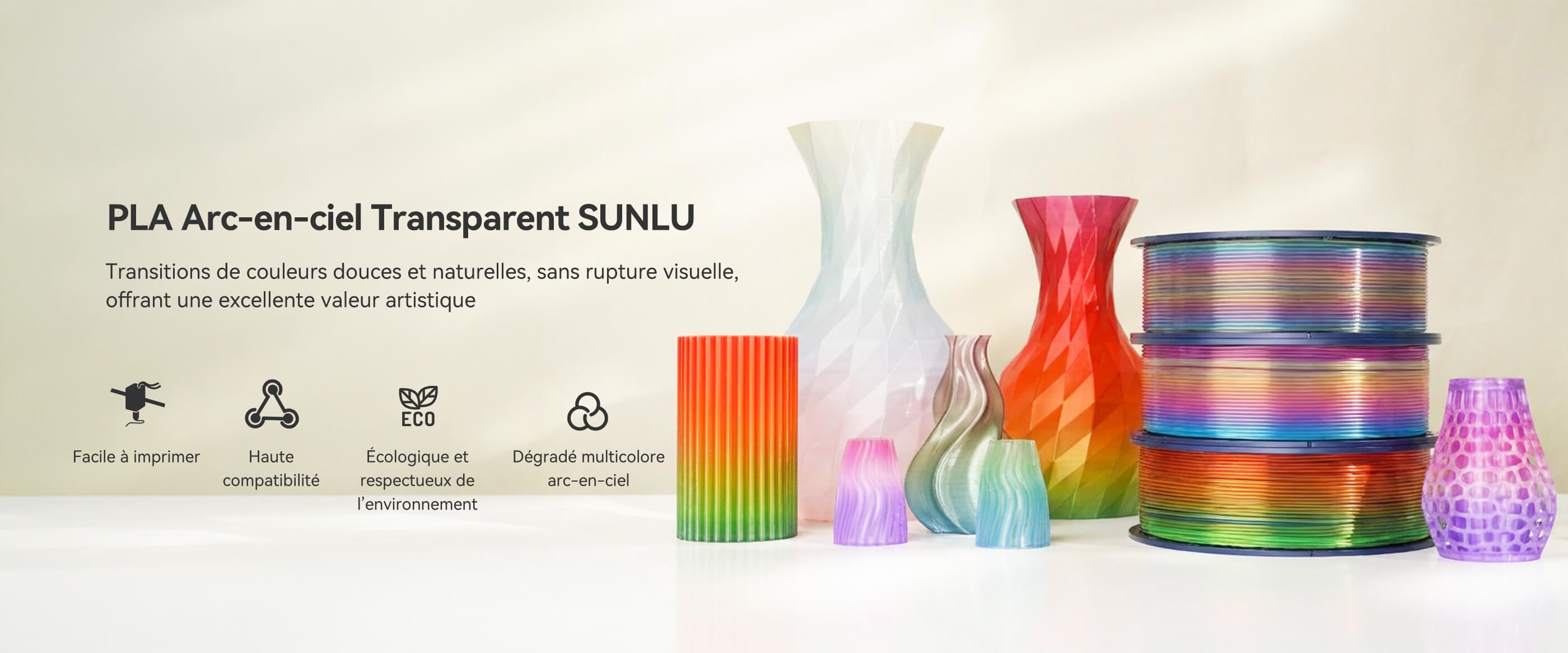 PLA Transparent Arc-en-ciel Aperçu