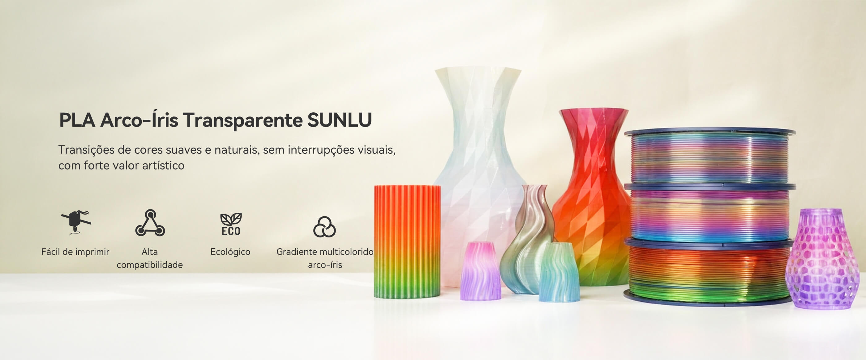 PLA Transparente Arco-Íris Visão geral