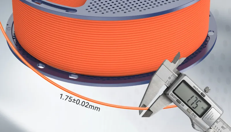 Precise 1.75 ± 0.02 mm diameter tolerance ensures high dimensional stability and wide device compatibility